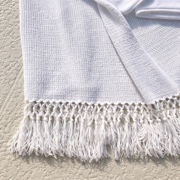 Lilly Pulitzer Tatum Fringe Cardigan Resort White XL Cotton Blend - Picture 3 of 3